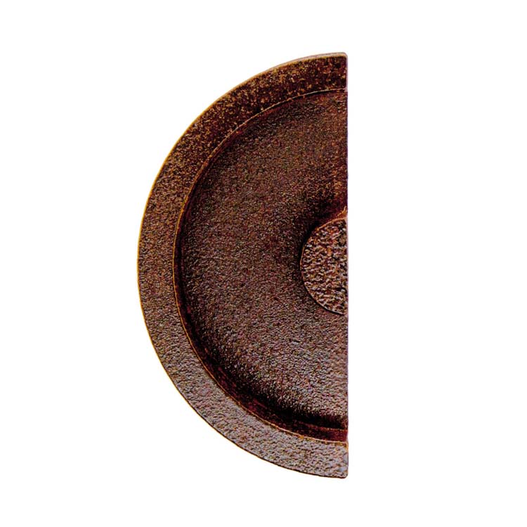 Coquille de porte demi-lune massif 43mm rouille/pièce