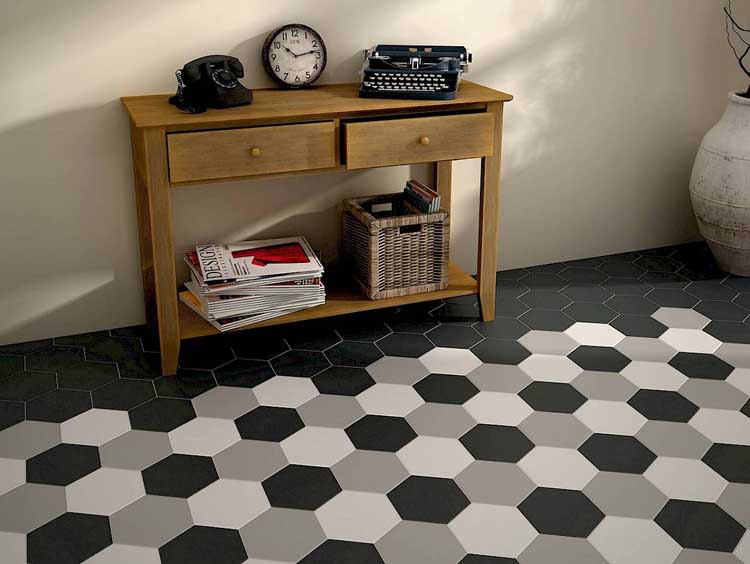 Carrelage Hexagonal noir 17.5x20cm