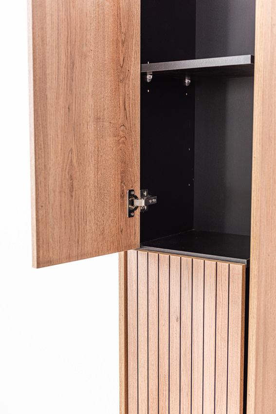 Kolomkast Toledo eik/zwart hangend 160x35x30cm