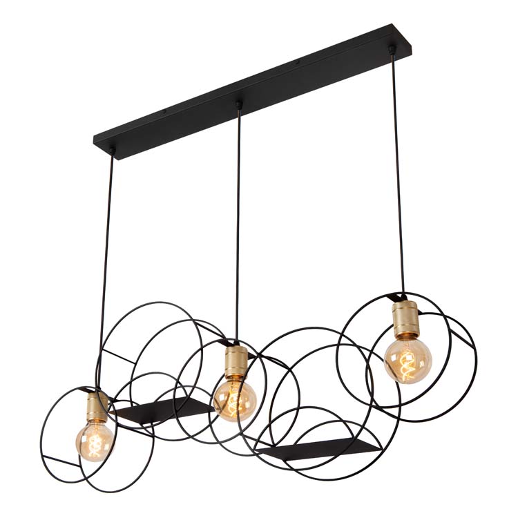 Lucide CIRCLE - Hanglamp - 3xE27 - Zwart