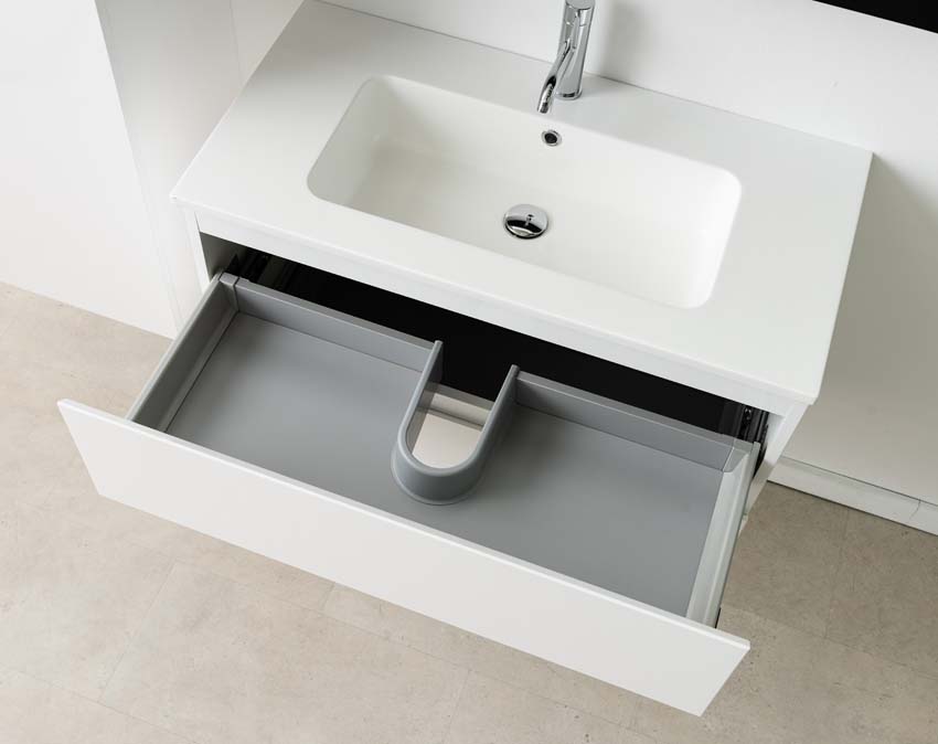 Meuble de salle de bain Tibo wit 900 mm lavabo blanc brilliant
