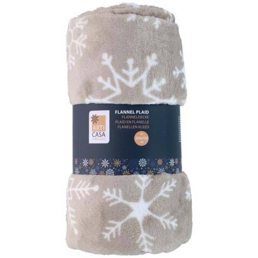 Plaid Articasa x-mas flanelle beige/blanc/rouge 200x150cm Plaid Articasa x-mas flanelle beige/blanc/rouge 200x150cm