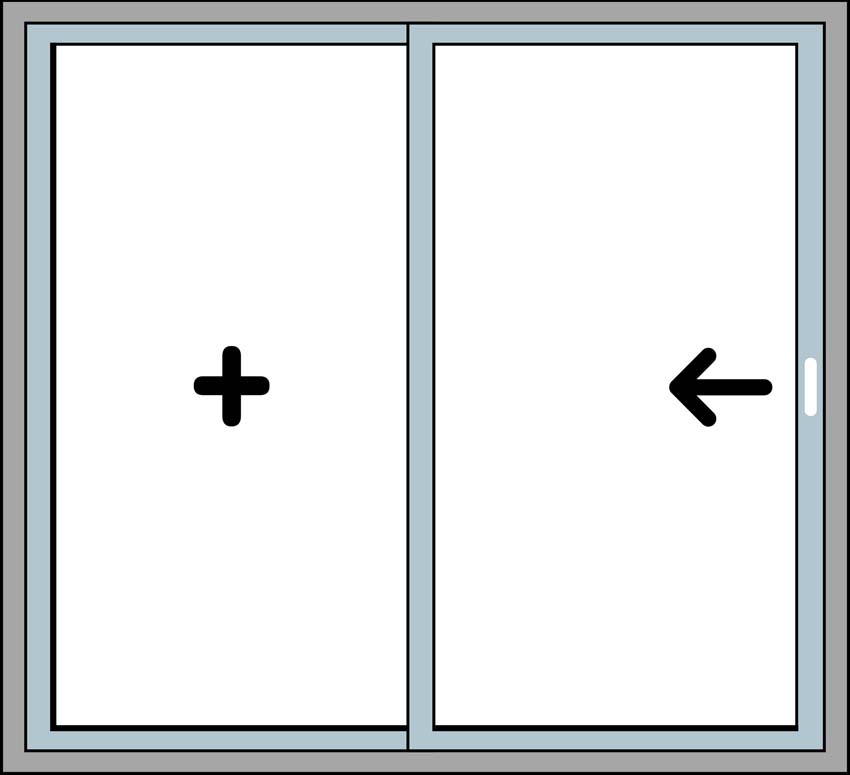 Hefschuifraam Deceuninck PVC 2500x2150mm zwart/wit rechts naar links