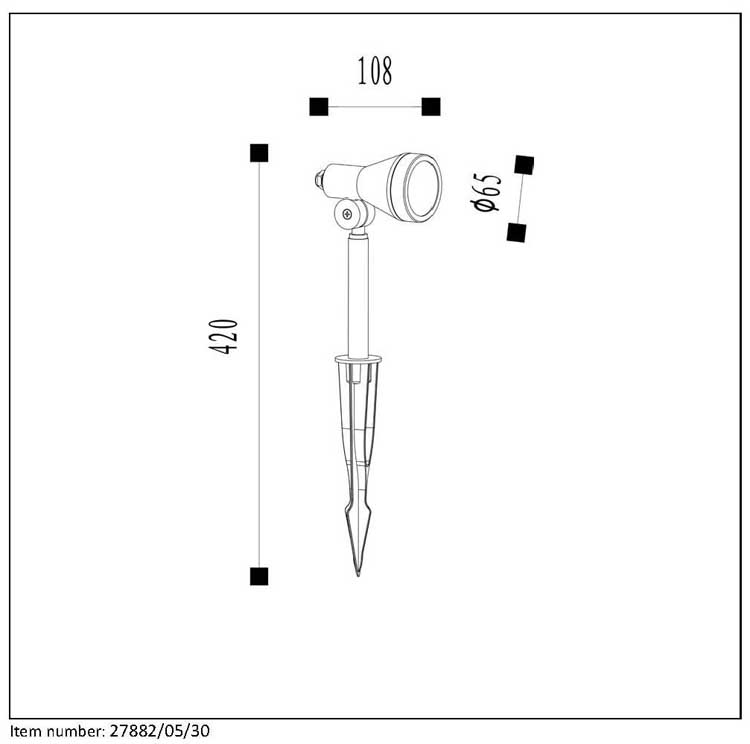Lucide SPIKE - Tuinspot Buiten - LED Dimb. - GU10 - 1x5W 3000K - IP54 - Zwart