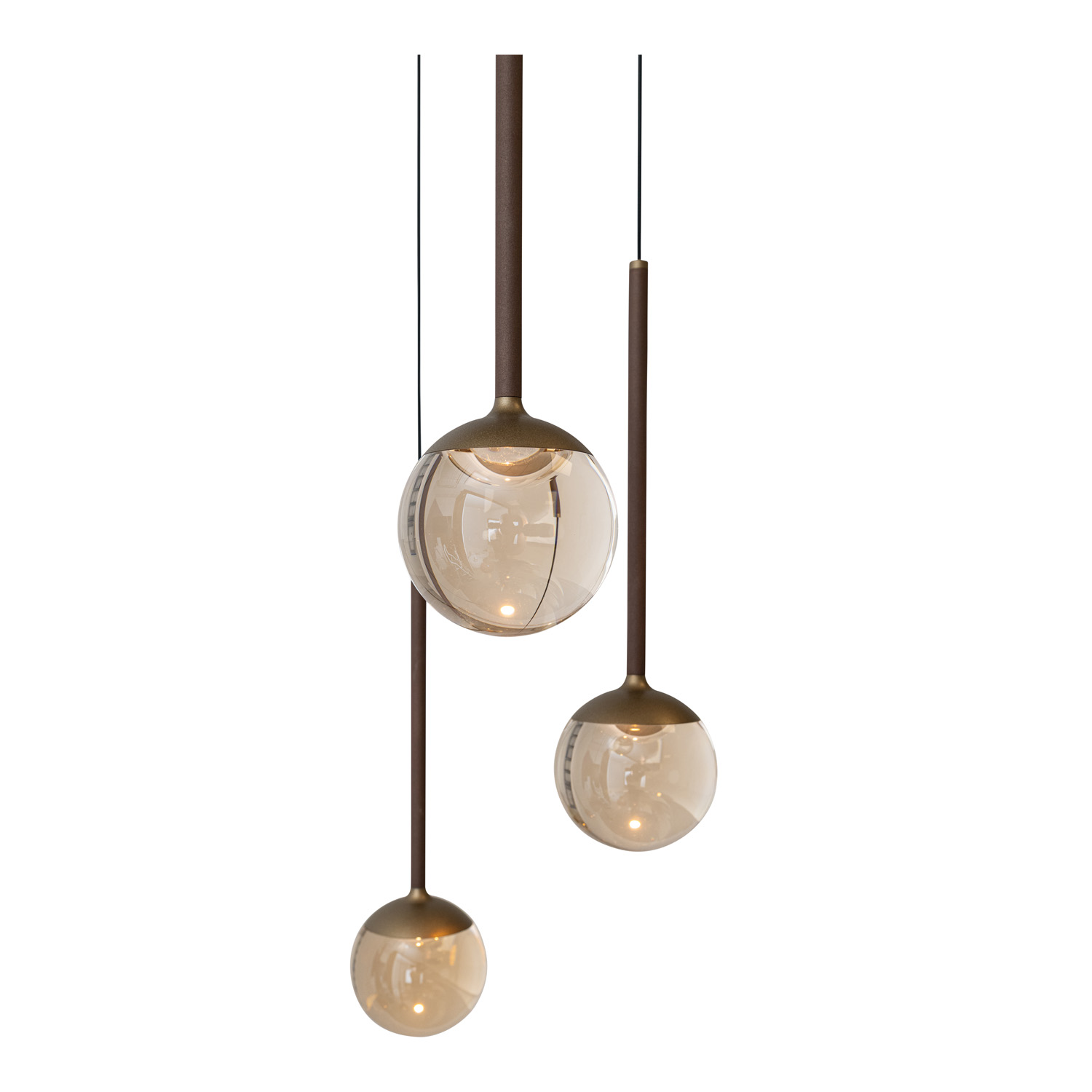 Lucide Premium Calina - Hanglamp - Ø41,9cm - LED Dimb. - CCT - 5X8,2W 2200K/3300K - Met vervangbare LED-module - Amber