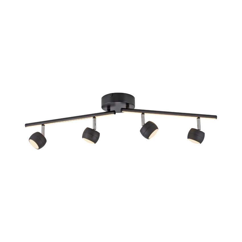 Spot plafond - noir - 13x75cm - dimmable - 4x5,35W - 3000K