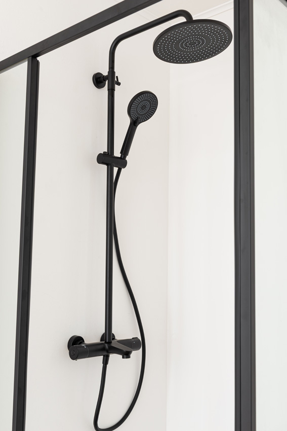Douchehoek Ares mat zwart 90x90x190cm