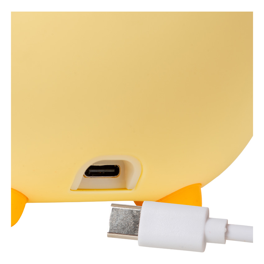 Veilleuse rechargeable pour chambre d'enfant - Batterie rechargeable/piles - LED à 3 niveaux dimmable - 1x1,5W 2100K - Avec fonction musicale - Jaune