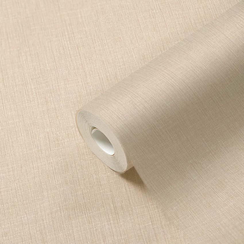 Vinyle sur papier peint intissé uni beige/brun clair 0,53x10,05m