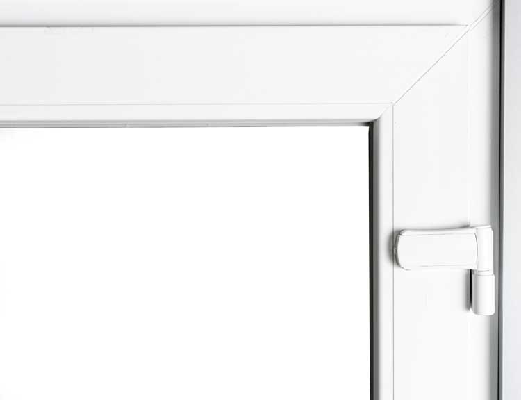 Porte extérieure 3 parties PVC verre clair anthracite/blanc 980x2180mm ouvrant à gauche