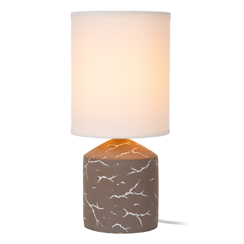 Lucide Essential Fran - Lampe de table - Ø13cm - 1xE14 - Taupe