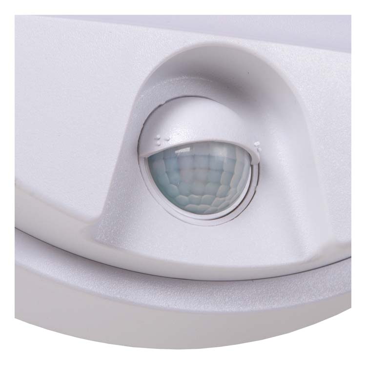 Lucide HUPS IR - Applique murale Extérieur - LED - 1x10W 3000K - IP54Détecteur De Mouvement & Jour/Nuit - Blanc