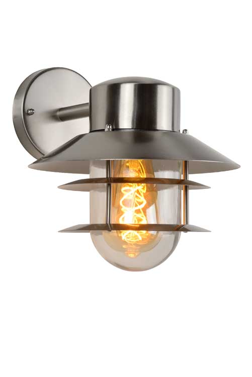 Lucide ZICO - Wandlamp Buiten - Ø 21,8 cm - E27 - IP44 - Mat chroom