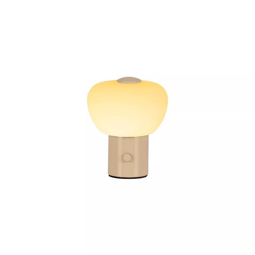 Lucide Essential Gustav - Lampe de table rechargeable - Batterie/Pile - H9,5cm - LED dimmable - 1x0,8W 2700K - Beige