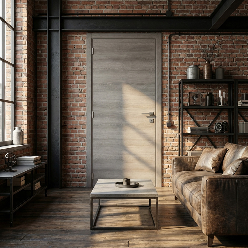 Complete binnendeur S61 Ardenne grijs 201,5x63cm tubespaan omkeerbaar + deurkast 16,5cm