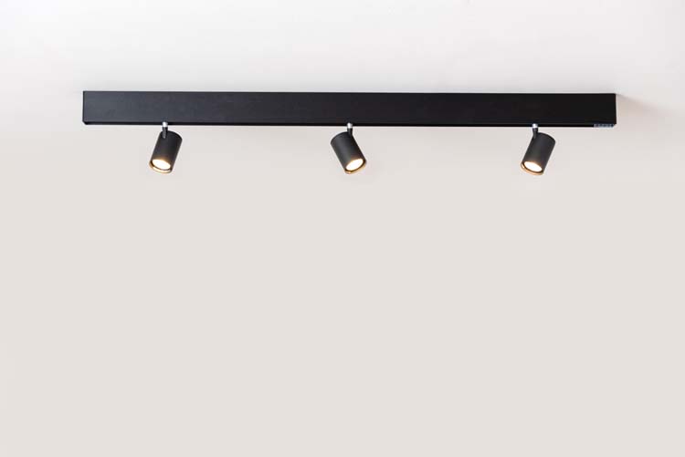 Rail lumineux design Béa noir set 1,2m 3 spots GU10 3x5W