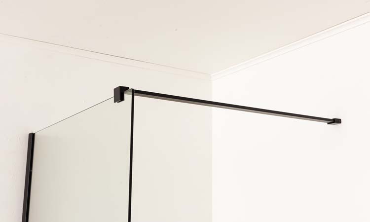 Paroi de douche à litalienne Anais verre acidifié avec kit de profilés noir 97x200cm