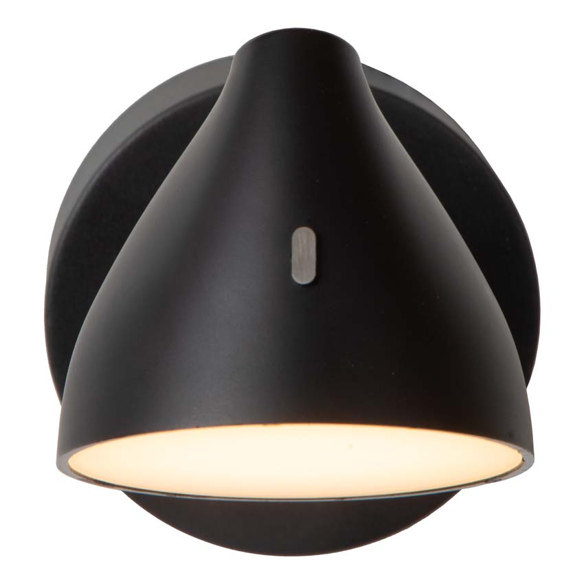 Lucide MILNE - Wandlamp - LED Dimb. - 1x8W 2700K - Zwart