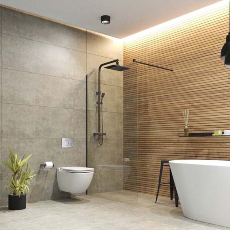 Wandtegel Line up eik-zwart 40 x 120 cm