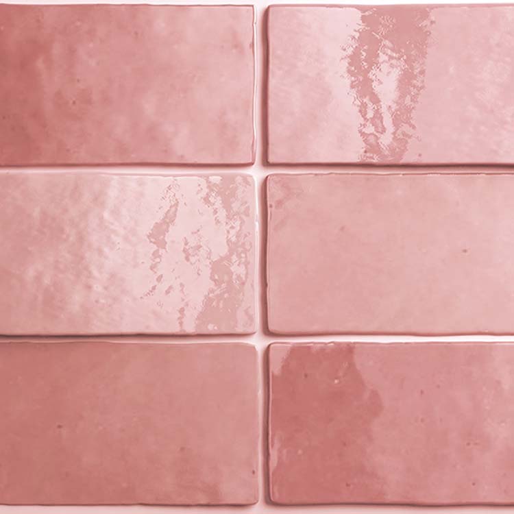 Carrelage mural Alisa rose brillant 6,5x20cm