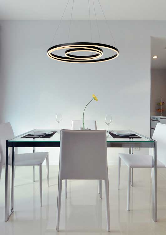 Lucide TRINITI - Suspension - LED Dim. - 1x32W 3000K - Noir