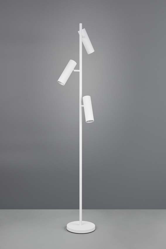 Lampadaire - Blanc - H150cm - Dimmable - GU10 - 3x10W