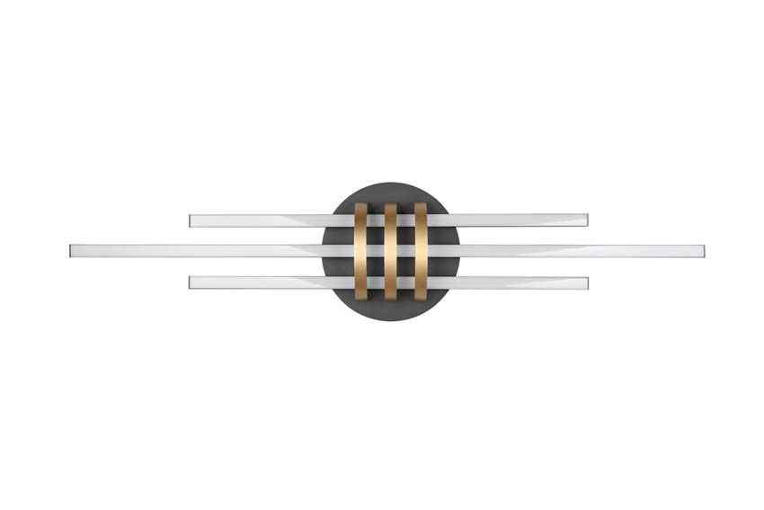 Plafonnier - noir/or - 81x18x10,5cm - dimmable - LED - 1x20W - 3000K