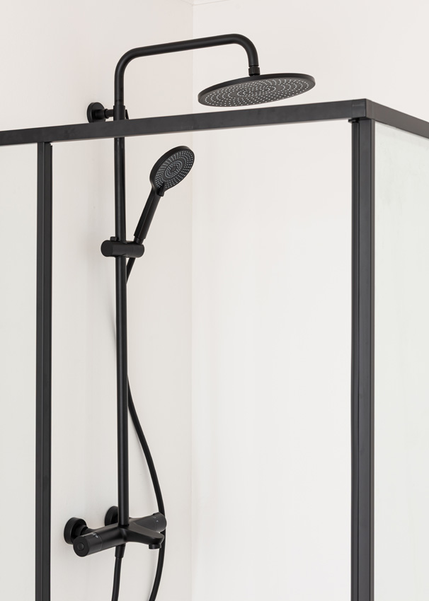 Douchehoek Ares mat zwart 90x90x190cm