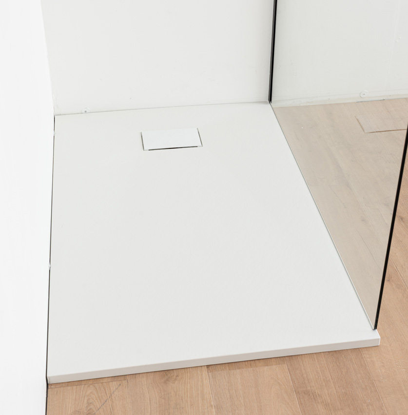 Receveur de douche Moby SMC blanc mat aspect ardoise 120x80cm