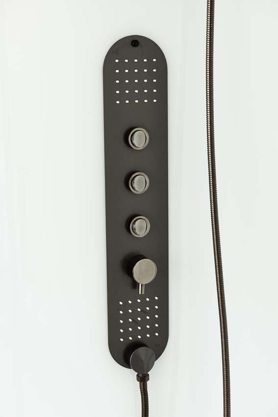 Douchecabine Amani rechts gunmetal schuifdeur 90x115x215cm