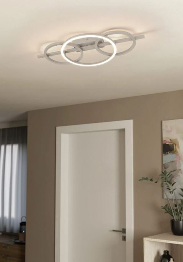 Plafonnier à 2 surfaces lumineuses - sable - 55x27,5x8,5cm - LED - 1x21W - 2700/4000/6500K - CCT