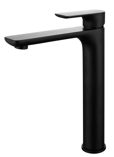 Robinet de lavabo Miley haut noir mat