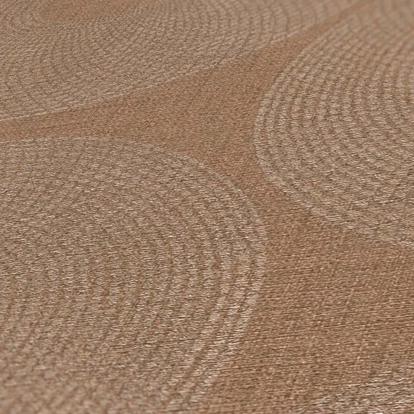 Vinyle sur papier peint intissé cercles or/brun 0,53x10m
