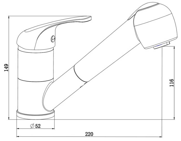 Robinet de cuisine Stevie chrome avec pulvérisateur extractible