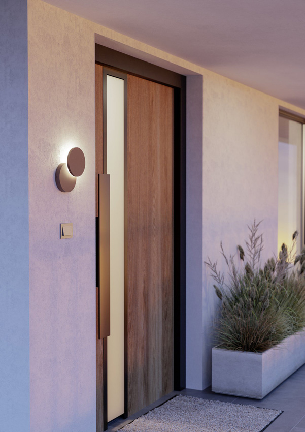 Wandlamp - roest - 14x14x4,7cm - LED - 1x8W - 2700/4000/6500K - 950lm - IP44 - rond