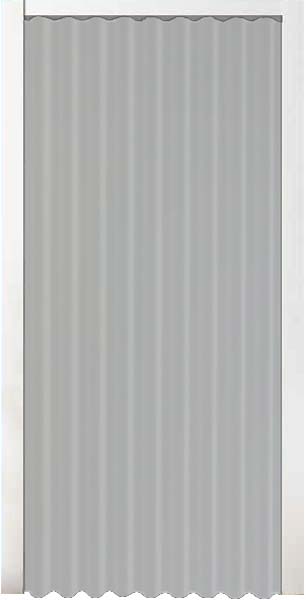 Porte pliante en cuir artificiel gris claire sur mesure
