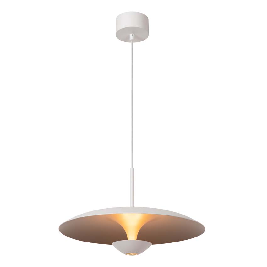 Lucide Premium Kenneth - Suspension - Ø40cm - LED dimmable - 1x12W 2700K - Blanc
