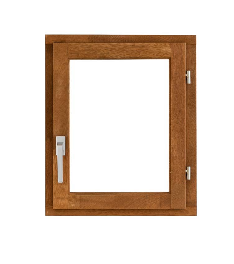 Fenêtre battant bois Meranti Trae 1 vantail 55mm naturel 900x1000mm D
