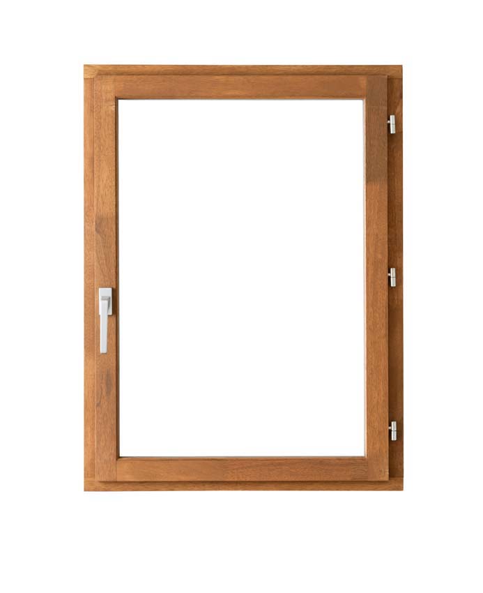 Fenêtre tournante à 1 vantail Trae bois Meranti 55mm naturel L1000xH1200mm ouvrant à droite