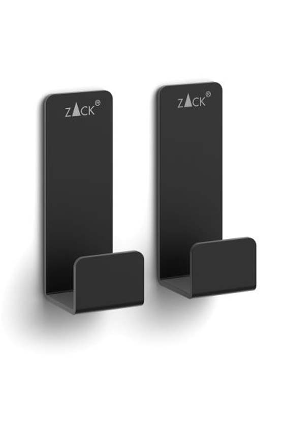 Crochet pour serviette Zack Potes noir 5,5cm set de 2