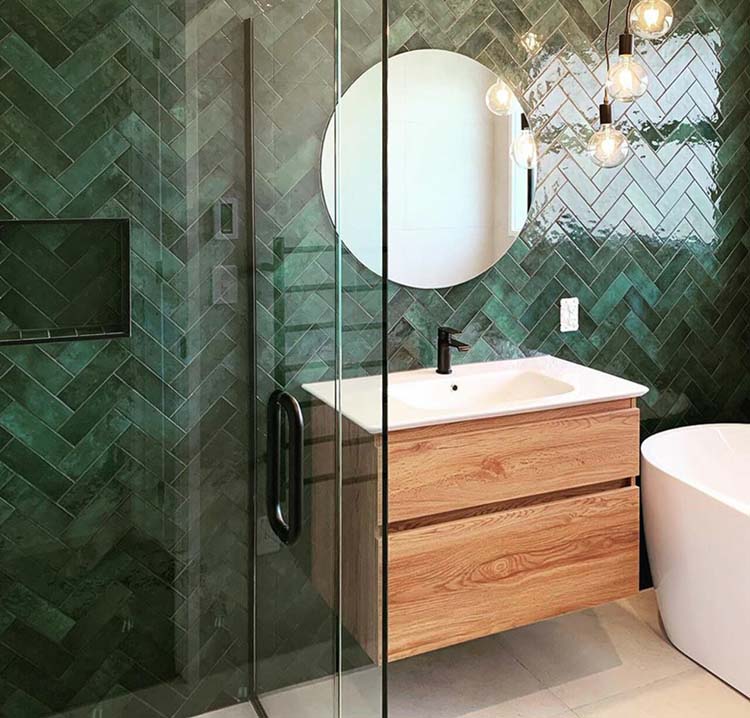 Carrelage mural Alisa vert brillant 6,5x20cm