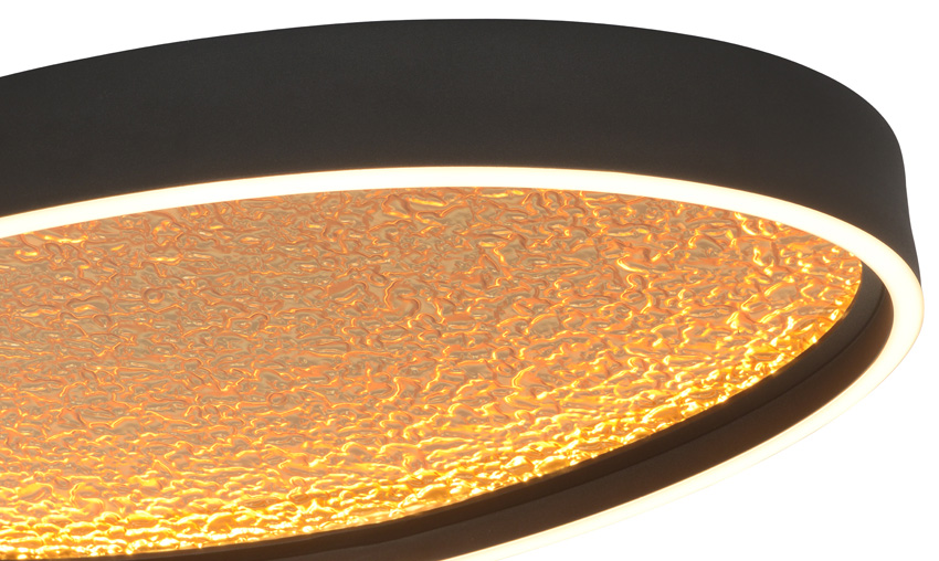 Plafonnier - noir/doré - 60x35cm - dimmable - LED - 1x40W - 3000K