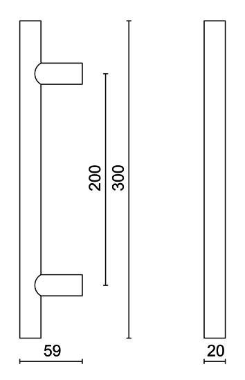 Tirant de porte pro inox 20/30cm