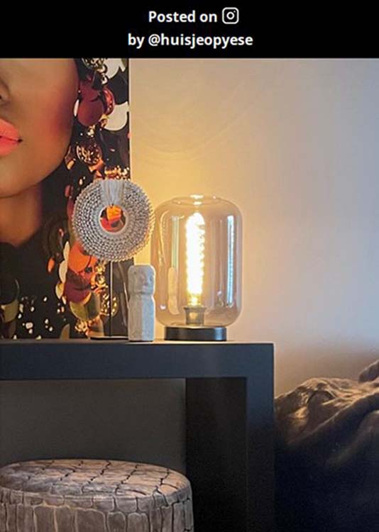 Lampe de table - fumé - Ø22cm - E27 - 40W