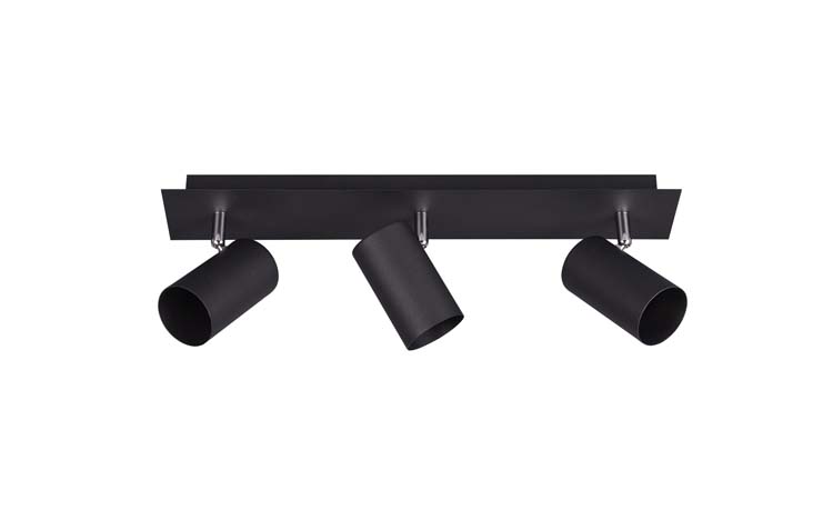 Opbouwspot zwart mat excl lamp LED mogelijk 3 spots