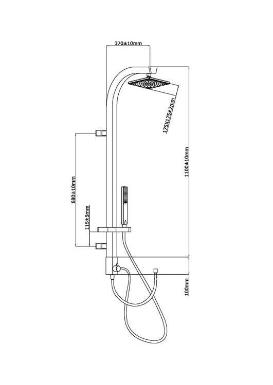 Doucheset Manu zwart/chroom