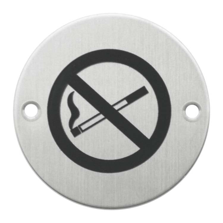 Picto rond défense de fumer inox plus