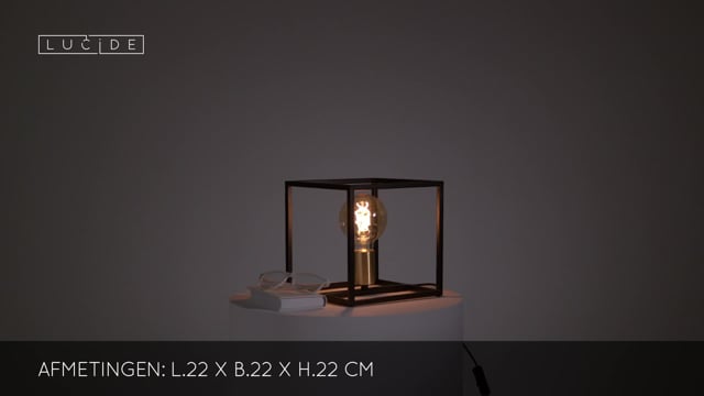 Tafellamp - 1xE27 - Zwart/messingkleur Tafellamp - 1xE27 - Zwart/messingkleur