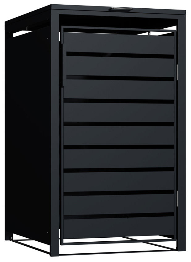 Remise pour conteneurs noir mat 116x68x80cm