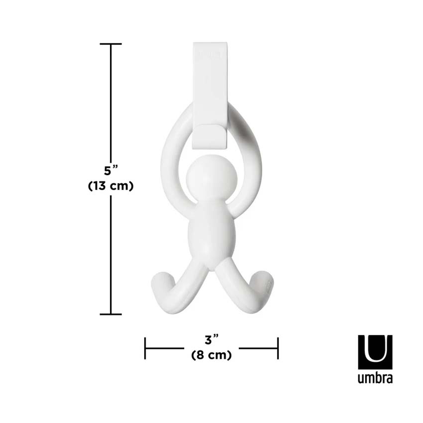 Ensemble de 2 crochets de porte Umbra Buddy blanc